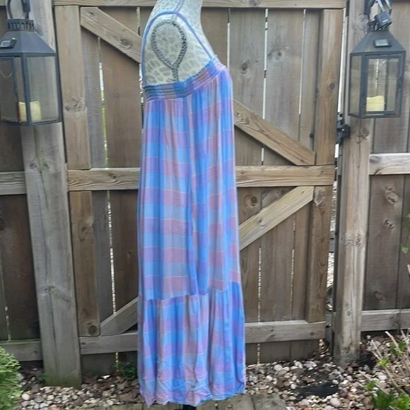 LOFT Plaid Smocked Pocket Midi Dress Size XS - Picture 3 of 8